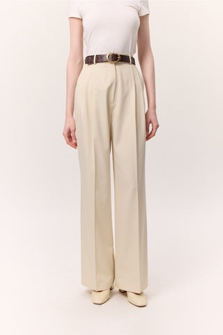 Wide-Leg Palazzo Trousers Vanilla