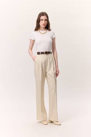 Wide-Leg Palazzo Trousers Vanilla