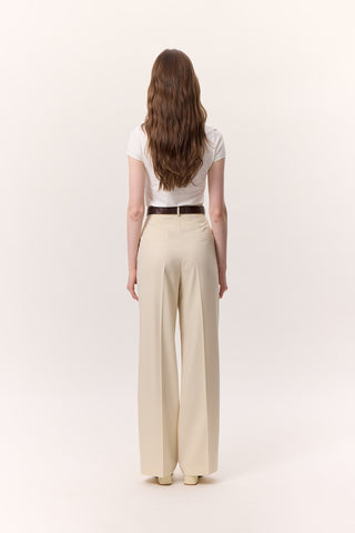 Wide-Leg Palazzo Trousers Vanilla