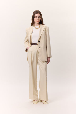 Wide-Leg Palazzo Trousers Vanilla