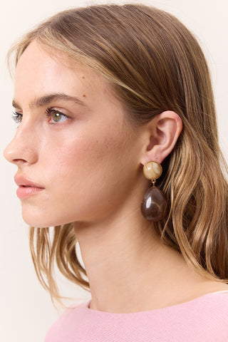 Chandelier Earrings Brown