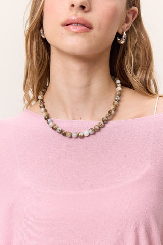 Resin Bead Necklace Brown