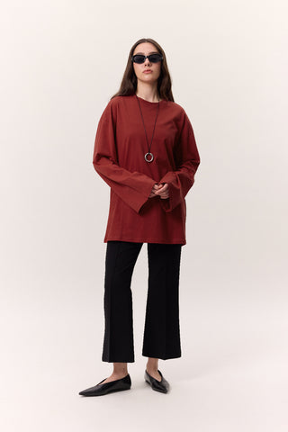 Oversize Long Sleeve T-Shirt Red