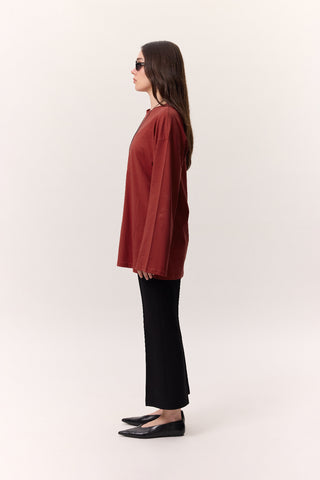 Oversize Long Sleeve T-Shirt Red