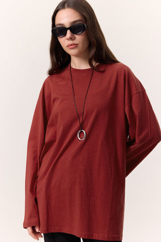 Oversize Long Sleeve T-Shirt Red