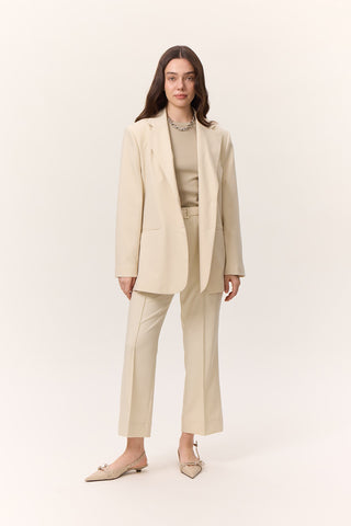 Straight-Leg Trousers Vanilla