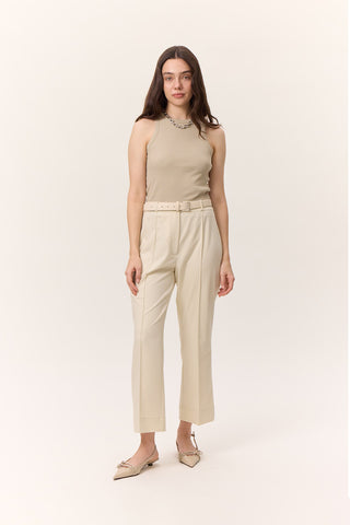 Straight-Leg Trousers Vanilla