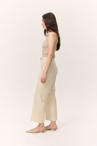 Straight-Leg Trousers Vanilla