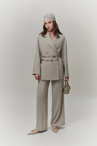 Draped Belted Jacket Soft Green