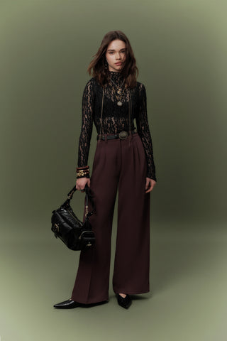 Fluid Pleated Trousers Damson