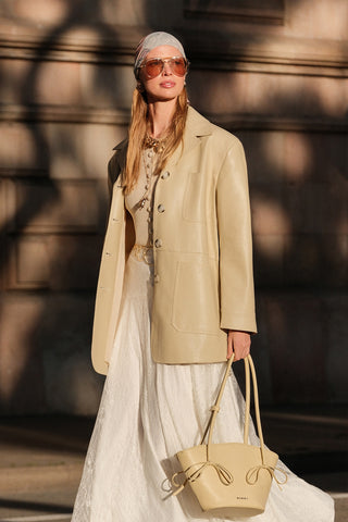 Lace Detail Wide Skirt Ecru