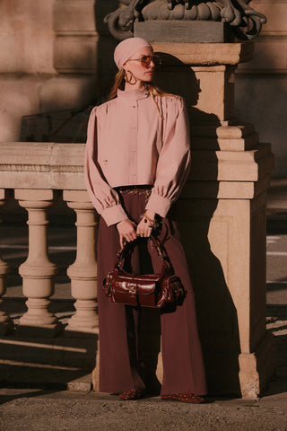 Short Balloon Sleeve Jacket Powder