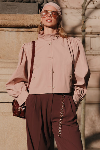 Short Balloon Sleeve Jacket Powder