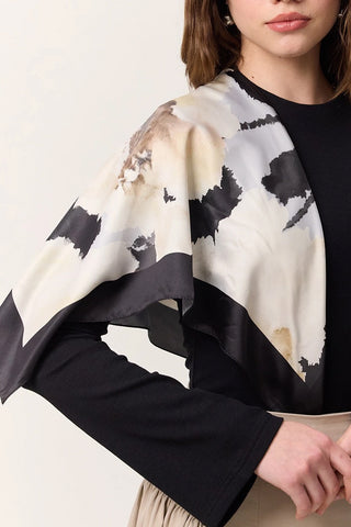 Patterned Satin Scarf Ruby