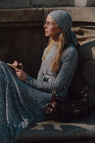 Long Lace Dress Blue