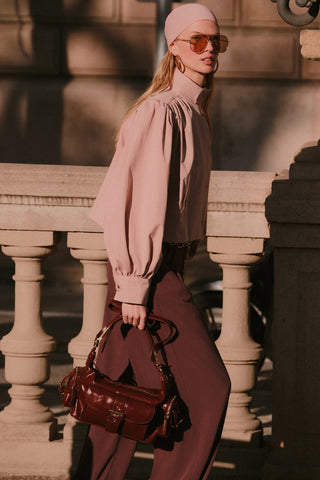 Mica Bag With Buckle Detail Burgundy