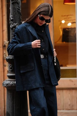 Classic Denim Blazer Dark Blue