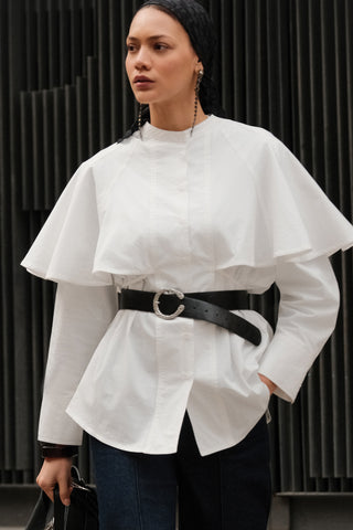 Hammered Buckle Faux Leather Belt Black