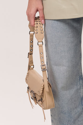 Buckle Detail Shoulder Bag Nude