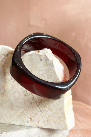 Square Resin Bracelet Burgundy