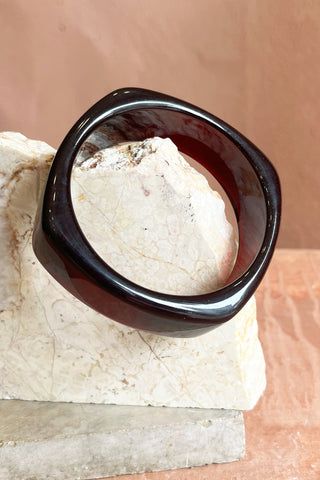 Square Resin Bracelet Burgundy