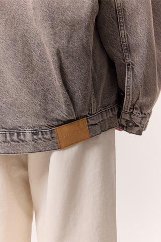 Kimono-Style Denim Jacket Anthracite