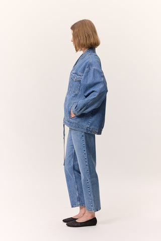 Kimono-Style Denim Jacket Blue