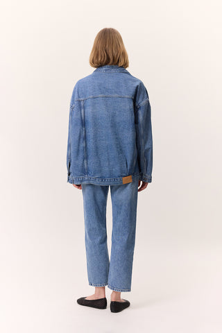 Kimono-Style Denim Jacket Blue