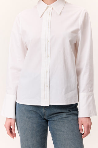 Fitted Shirt With Pintuck Detail Ecru