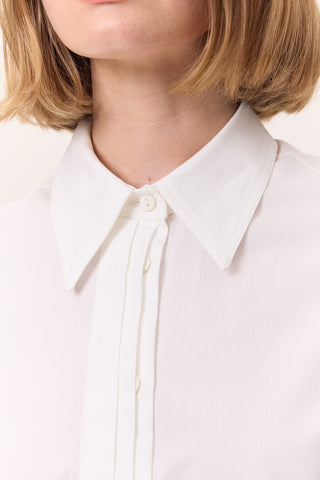Fitted Shirt With Pintuck Detail Ecru