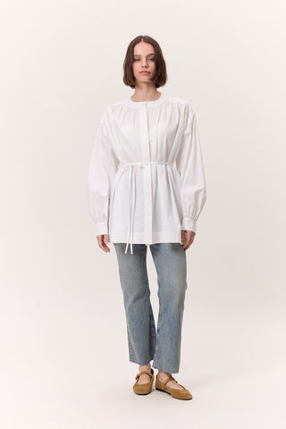 Gathered Oversized Shirt Ecru