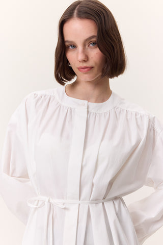 Gathered Oversized Shirt Ecru