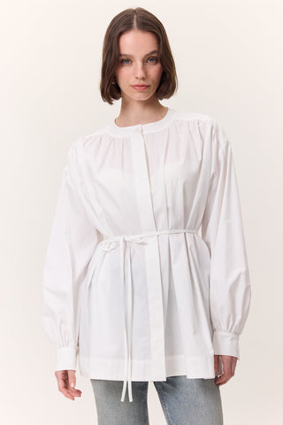 Gathered Oversized Shirt Ecru