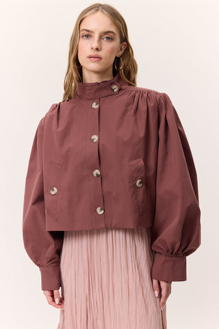Short Balloon Sleeve Jacket Dusty Rose