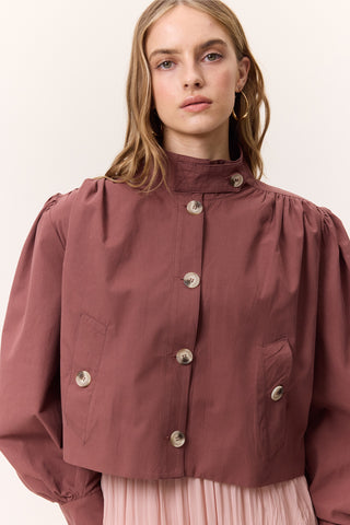 Short Balloon Sleeve Jacket Dusty Rose