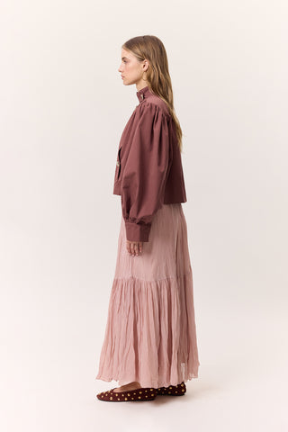 Short Balloon Sleeve Jacket Dusty Rose
