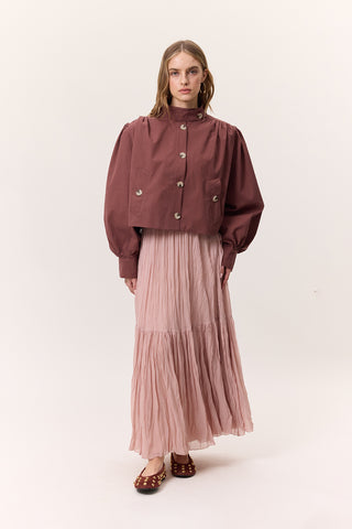 Short Balloon Sleeve Jacket Dusty Rose