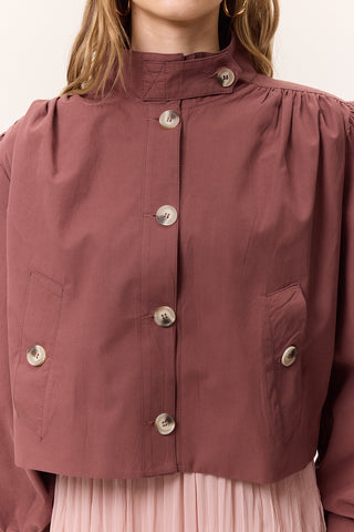 Short Balloon Sleeve Jacket Dusty Rose