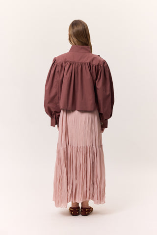 Short Balloon Sleeve Jacket Dusty Rose