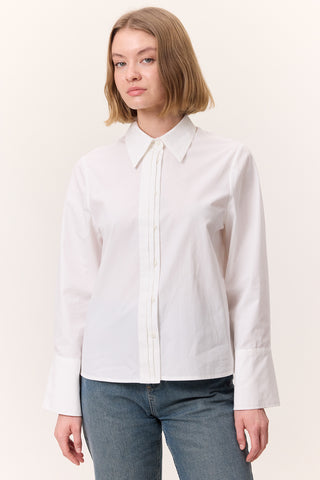 Fitted Shirt With Pintuck Detail Ecru