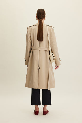 Anika Belted Trench Coat Stone