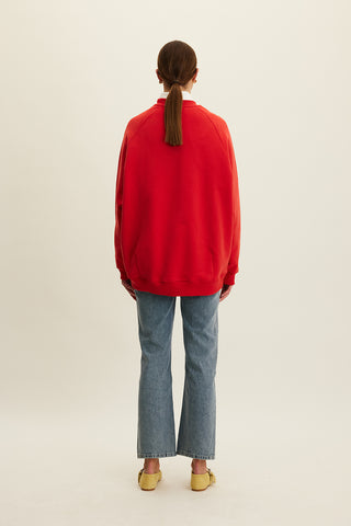 Oversized Basic Sweatshirt Red