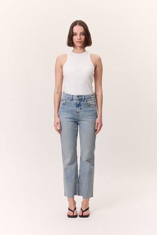 High-Rise Flared Jeans Light Blue