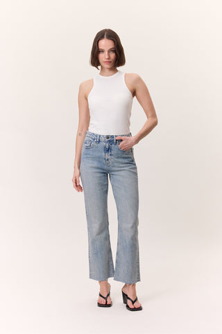 High-Rise Flared Jeans Light Blue