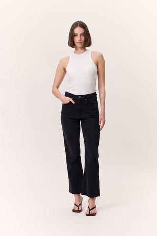 High-Rise Flared Jeans Black