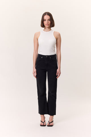 High-Rise Flared Jeans Black