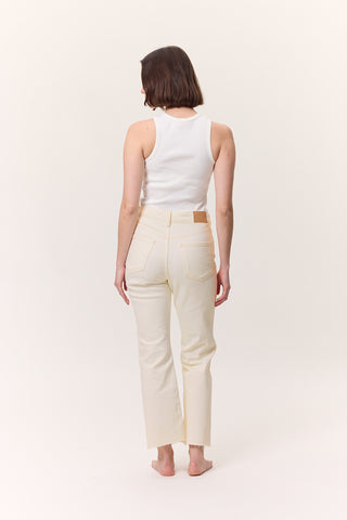 High-Rise Flared Jeans Ecru