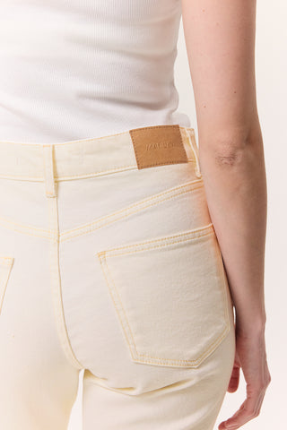 High-Rise Flared Jeans Ecru