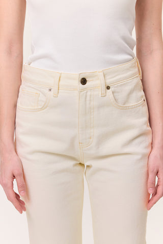 High-Rise Flared Jeans Ecru