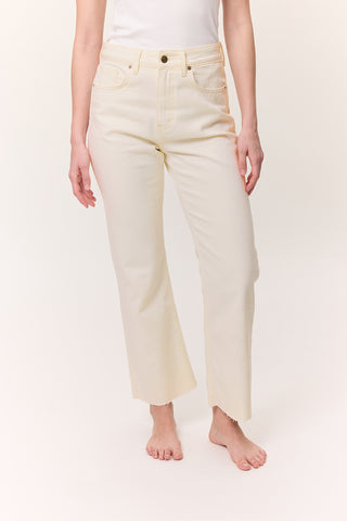 High-Rise Flared Jeans Ecru